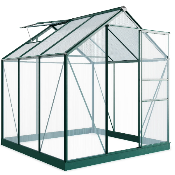6ft x 6ft Rosette Hobby Aluminium Polycarbonate Greenhouse