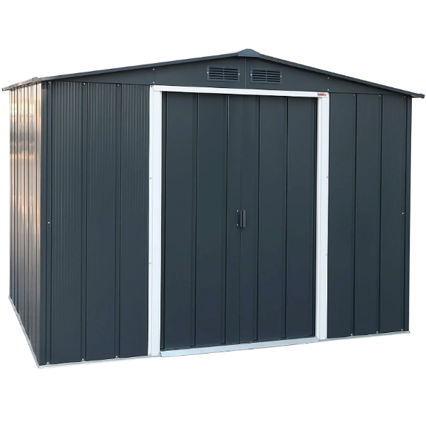 10ft x 10ft Sapphire Apex Metal Shed - Grey