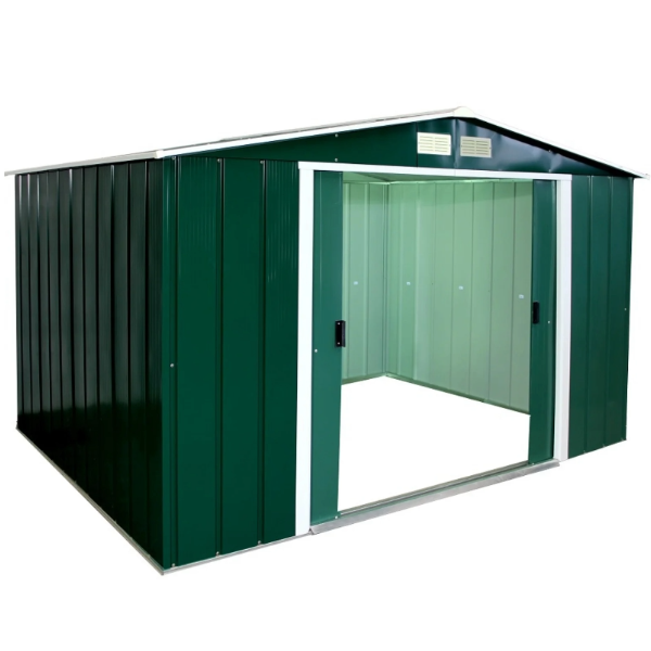 Sapphire 10ft x 8ft Apex Metal Shed - Green