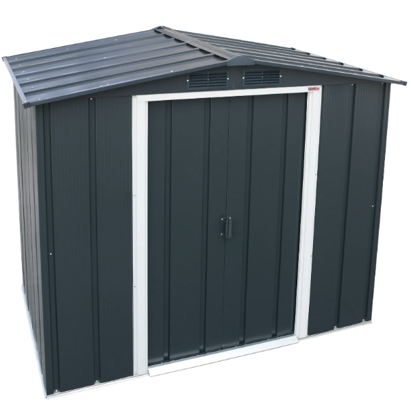 6ft x 4ft Sapphire Apex Metal Shed - Grey