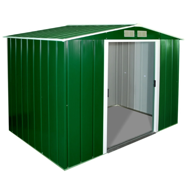 8ft x 6ft Sapphire Apex Metal Shed - Green