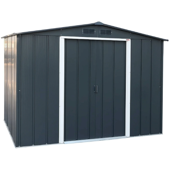 Sapphire 8ft x 6ft Apex Metal Shed - Grey
