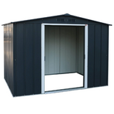 8ft x 6ft Sapphire Apex Metal Shed - Grey