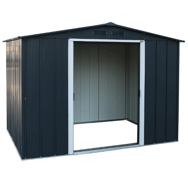 Sapphire 8ft x 6ft Apex Metal Shed - Grey