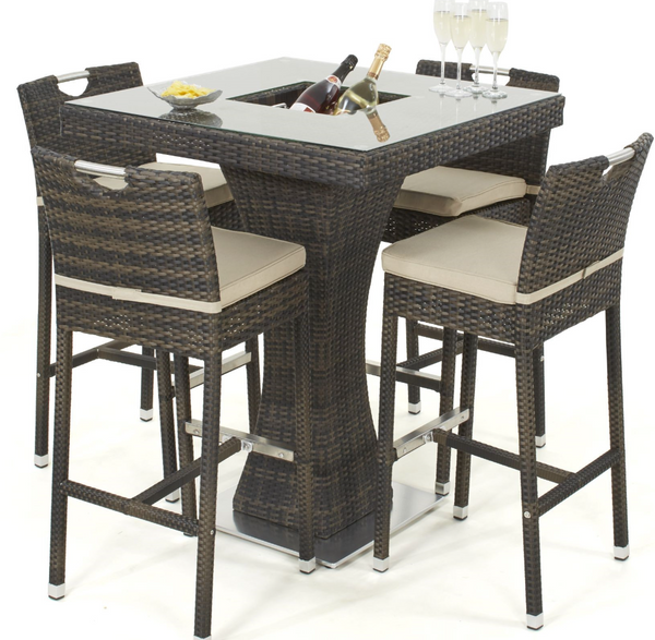 4 Seat Square Bar Set with Ice Bucket