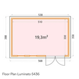 Telluria 18ft x 12ft Luminato Premier Steel Garden Room - 5.4m x 3.6m