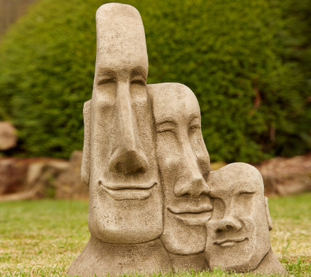 Triple Easter Island Head