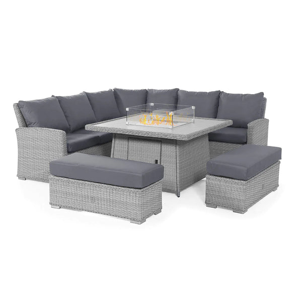 Ascot Deluxe Corner Dining Set with Fire Pit