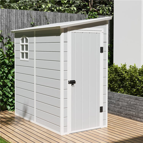 4ft x 6ft Jasmine Lean-To Pent Plastic Shed Light Grey