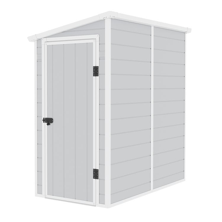 4ft x 6ft Jasmine Lean-To Pent Plastic Shed Light Grey