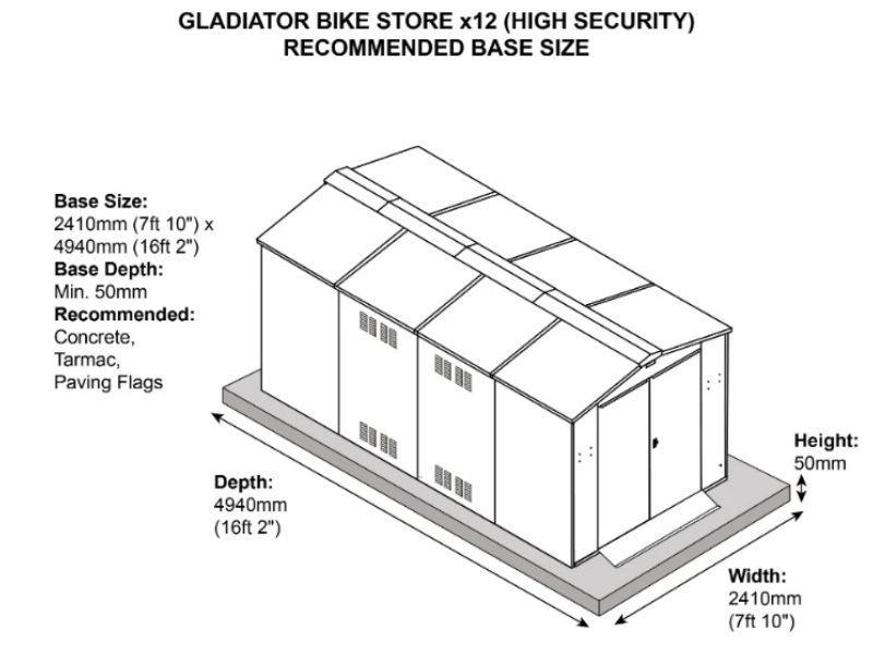 Metal Cycle Store- 12 Bikes