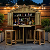 Garden Bar and 2 Stool Set