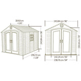 Lifetime 8ft x 10ft Special Edition Heavy Duty Plastic Garden Shed