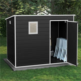 8ft x 5ft Lotus Oxonia Pent Plastic Shed in Dark Grey With Floor