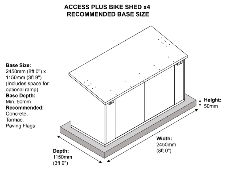 The Access Plus Metal Bike Storage Shed - Store 4 bikes