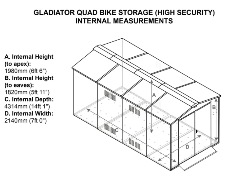 Quad Bike & ATV Storage Garage Plus 1