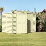 8ft x 5.3ft Saffron Vinyl Garden Shed with Foundation Kit