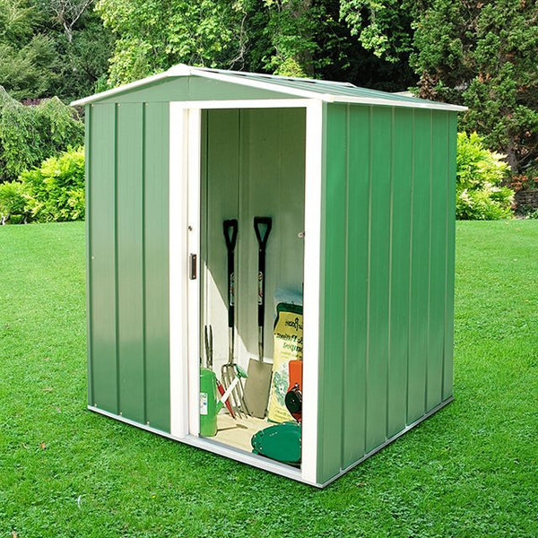 5ft x 4ft Sapphire Apex Metal Shed - Green